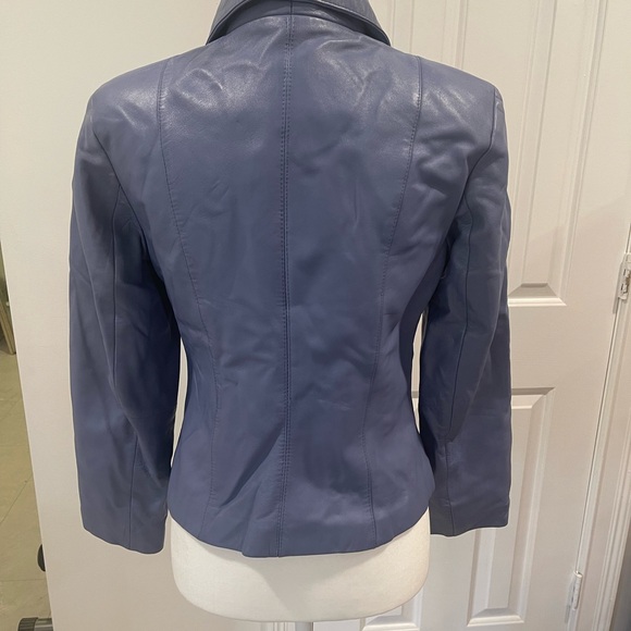Women's Vintage Saguaro Blue Leather Jacket XS - Picture 4 of 6